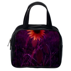 Purple Sunflower Classic Handbag (one Side) by okhismakingart