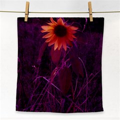 Purple Sunflower Face Towel by okhismakingart