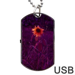 Purple Sunflower Dog Tag Usb Flash (two Sides) by okhismakingart