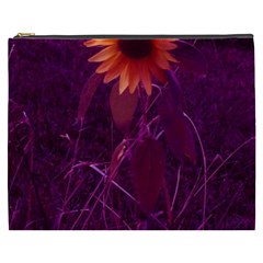 Purple Sunflower Cosmetic Bag (xxxl) by okhismakingart