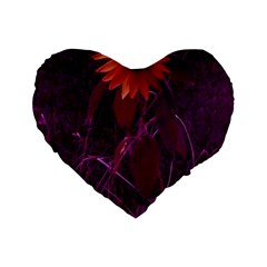 Purple Sunflower Standard 16  Premium Heart Shape Cushions by okhismakingart