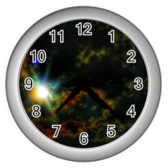 Emerging Sun Wall Clock (silver) by okhismakingart