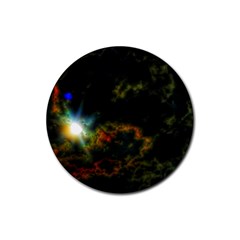 Emerging Sun Rubber Round Coaster (4 Pack)  by okhismakingart