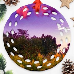 Purple Afternoon Ornament (round Filigree) by okhismakingart