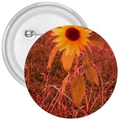 Red Tinted Sunflower 3  Buttons by okhismakingart