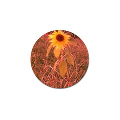 Red Tinted Sunflower Golf Ball Marker by okhismakingart