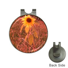 Red Tinted Sunflower Hat Clips with Golf Markers