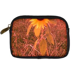 Red Tinted Sunflower Digital Camera Leather Case