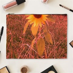 Red Tinted Sunflower Cosmetic Bag (XL)