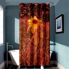 Red Tinted Sunflower Shower Curtain 36  x 72  (Stall) 