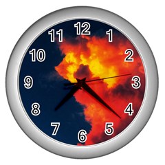 Ominous Clouds Wall Clock (silver) by okhismakingart