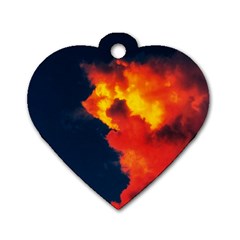 Ominous Clouds Dog Tag Heart (one Side) by okhismakingart