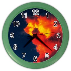 Ominous Clouds Color Wall Clock by okhismakingart