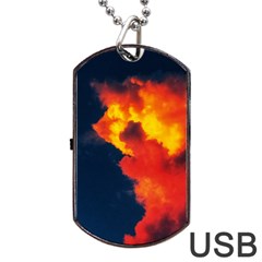 Ominous Clouds Dog Tag Usb Flash (one Side) by okhismakingart