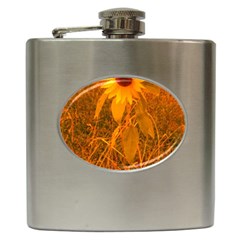 Yellow Sunflower Hip Flask (6 Oz) by okhismakingart