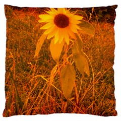 Yellow Sunflower Standard Flano Cushion Case (two Sides) by okhismakingart