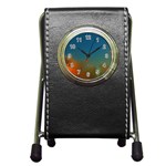 Orange and Blue Sky Pen Holder Desk Clock Front