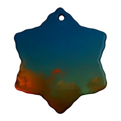 Orange And Blue Sky Ornament (snowflake) by okhismakingart