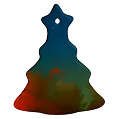 Orange And Blue Sky Ornament (christmas Tree)  by okhismakingart