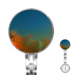 Orange And Blue Sky Stainless Steel Nurses Watch by okhismakingart