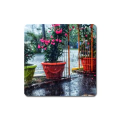 Rainy Day Square Magnet by okhismakingart