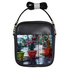 Rainy Day Girls Sling Bag by okhismakingart