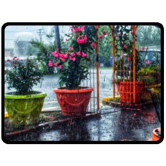 Rainy Day Fleece Blanket (large)  by okhismakingart