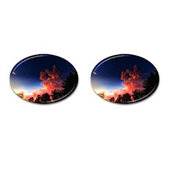 Deep Blue Sunset Cufflinks (oval) by okhismakingart