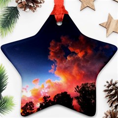 Deep Blue Sunset Star Ornament (two Sides) by okhismakingart