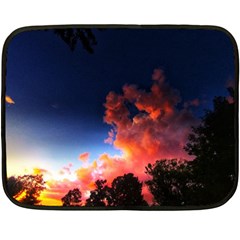 Deep Blue Sunset Double Sided Fleece Blanket (mini)  by okhismakingart