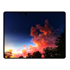 Deep Blue Sunset Fleece Blanket (small) by okhismakingart