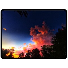 Deep Blue Sunset Double Sided Fleece Blanket (large)  by okhismakingart