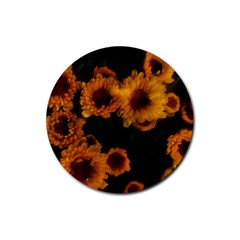 Yellow Flowers Rubber Coaster (round)  by okhismakingart