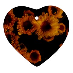 Yellow Flowers Heart Ornament (two Sides) by okhismakingart