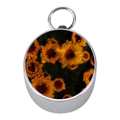 Yellow Flowers Mini Silver Compasses