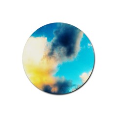 Pale Clouds Rubber Coaster (round)  by okhismakingart