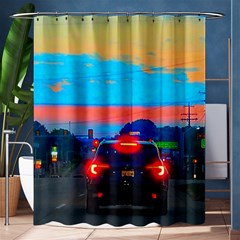 Neon Drive Shower Curtain 60  X 72  (medium)  by okhismakingart