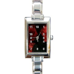 Three Pink Flowers Rectangle Italian Charm Watch by okhismakingart