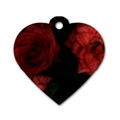 Three Pink Flowers Dog Tag Heart (two Sides) by okhismakingart