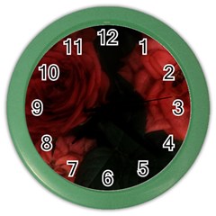 Three Pink Flowers Color Wall Clock by okhismakingart