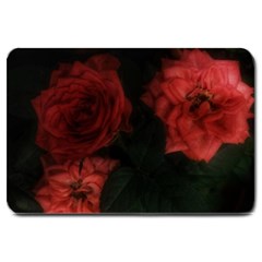 Three Pink Flowers Large Doormat  by okhismakingart