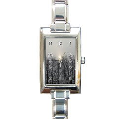 Foggy Forest Rectangle Italian Charm Watch by okhismakingart