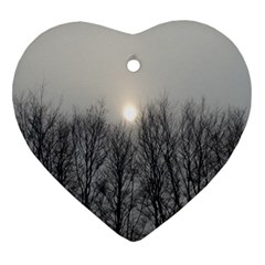 Foggy Forest Ornament (heart) by okhismakingart