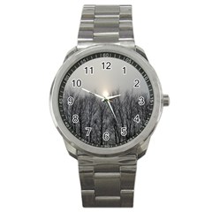 Foggy Forest Sport Metal Watch by okhismakingart