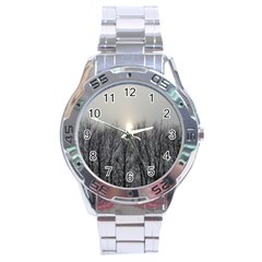 Foggy Forest Stainless Steel Analogue Watch by okhismakingart