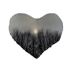 Foggy Forest Standard 16  Premium Flano Heart Shape Cushions by okhismakingart