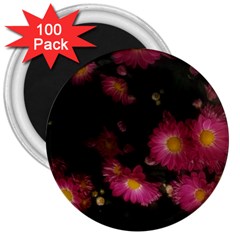 Purple Flowers With Yellow Centers 3  Magnets (100 Pack) by okhismakingart