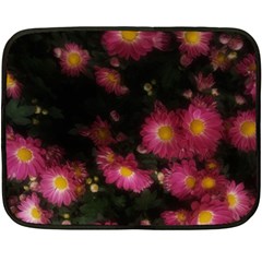 Purple Flowers With Yellow Centers Fleece Blanket (mini) by okhismakingart