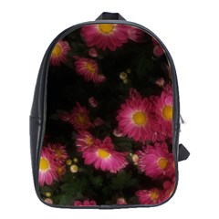 Purple Flowers With Yellow Centers School Bag (large) by okhismakingart