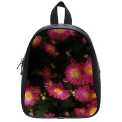 Purple Flowers With Yellow Centers School Bag (small) by okhismakingart